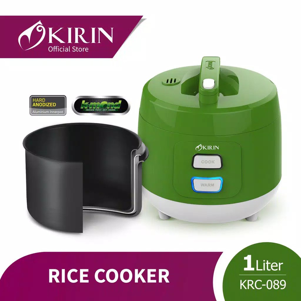 Kirin Magic Com 1.0 Liter KRC 089 GREEN / Rice Cooker Kirin KRC-089