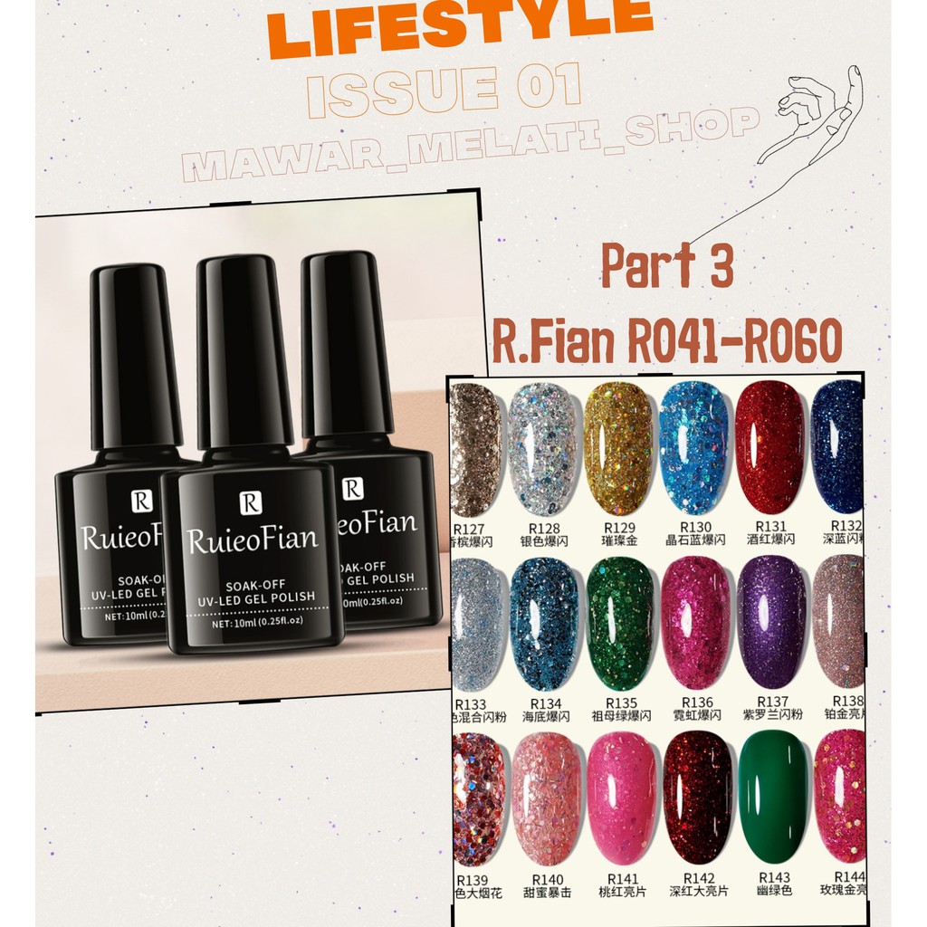 (R.Fian R101-R150) kutek gel polish nail UV gel kutek gel