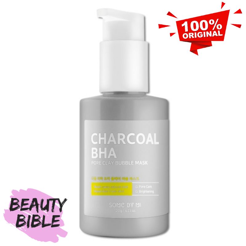 (BPOM) SOME BY MI Charcoal BHA Pore Clay Bubble Mask 120gr Masker Wajah