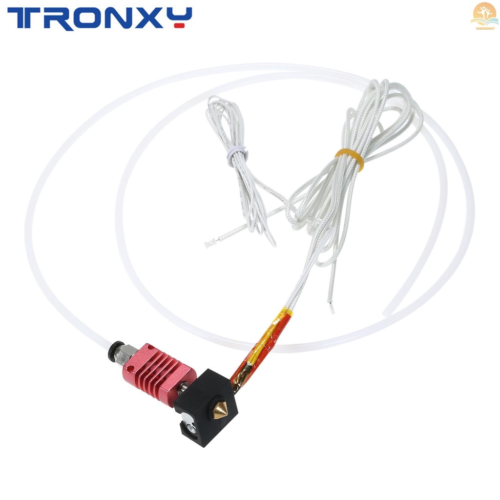 Tronxy 3D Upgrade Parts Assembled MK10 Extruder Hotend Kit with Aluminum Heating Block 0.4mm Nozzle 100K Ohm Thermistor PTFE Tube 24V 50W Compatible with X5SA/X5SAPRO/XY-2PRO 3D Printer