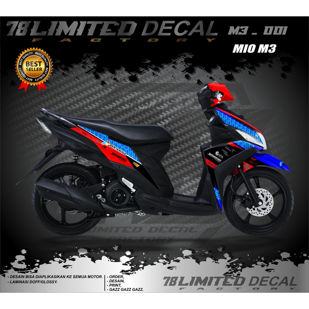 (COD) DECAL MIO M3 ,Sticker Decal Mio M3 Desain MANDALIKA Full Body 001