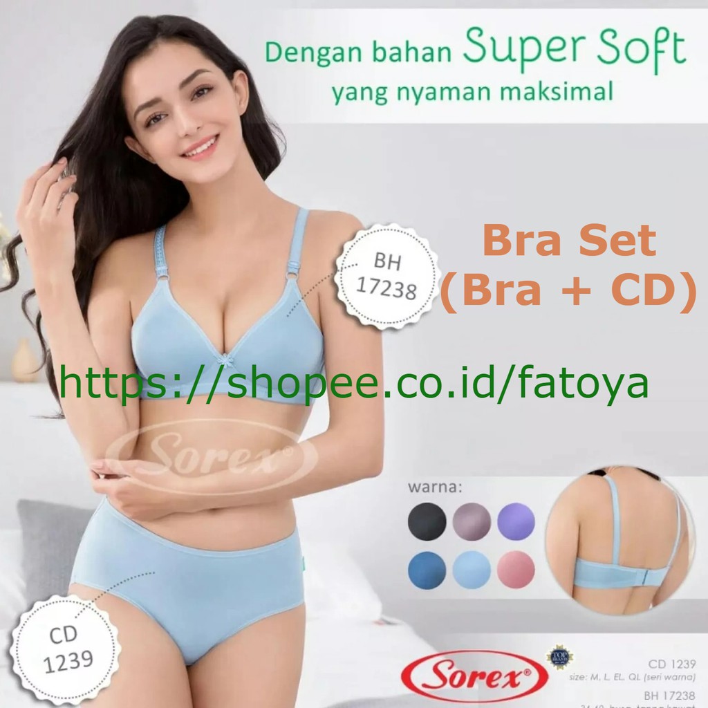 SOREX Bra Set Super Soft Tanpa Kawat ( BRA + CD ) #3