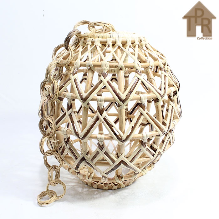 Rotan | Kap Lampu / Lampion / Lampu Gantung / Laba Oval  - D28T30