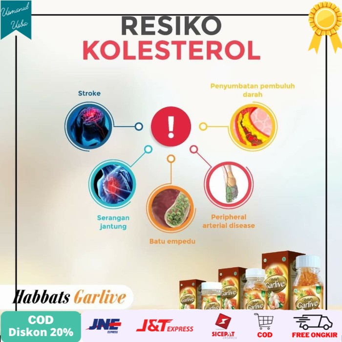 

◾COD◾ Habbats Garlive Herbal Menurunkan Kolesterol Darah Tinggi Isi 200 Btr