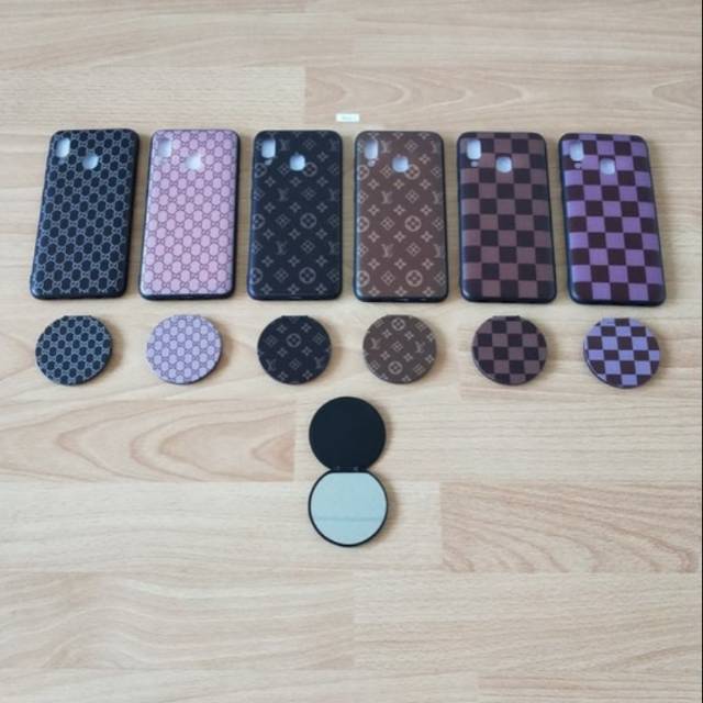 Case Samsung Galaxy A20 Fuze case Branded + Pop socket Samsung A205F