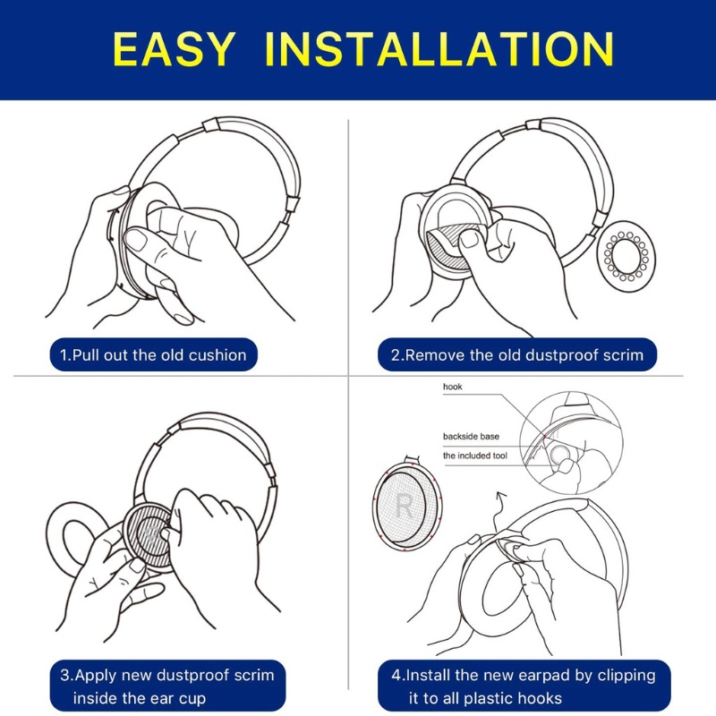Btsg Bantalan Earpads Headphone Pengganti Portable Nyaman Kompatibel Dengan QC35 QC35