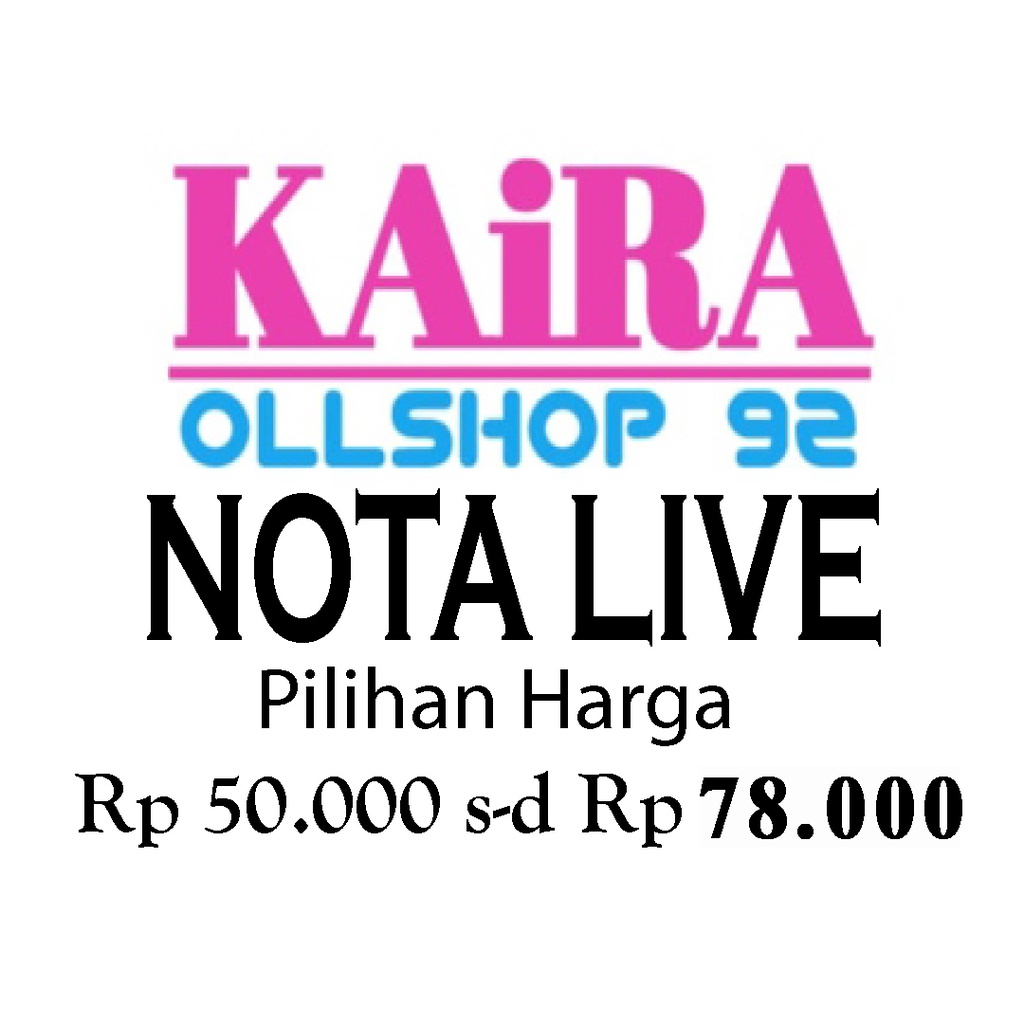 Nota Pembayaran untuk Produk Live dari harga 25 - 79 k