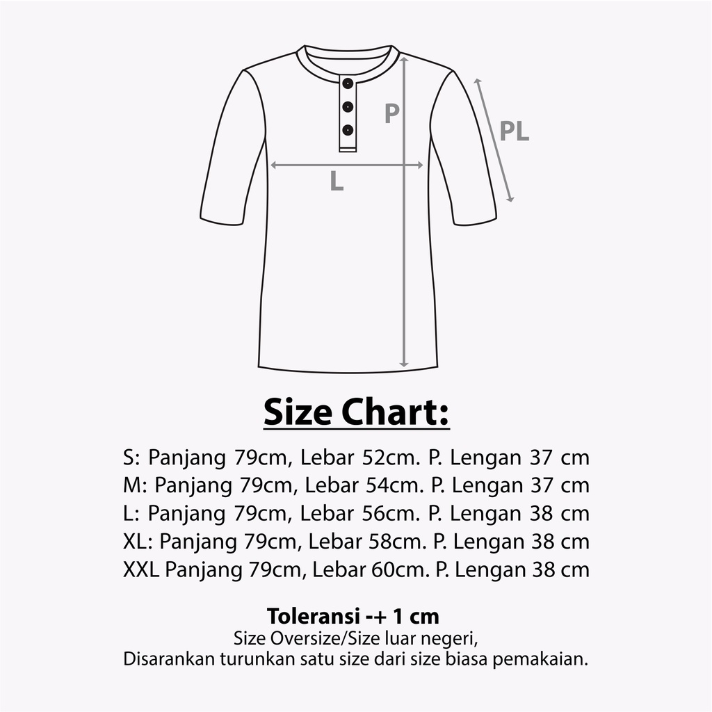 Kurta Pakistan Bahan Kaos Lengan 3/4 Baju Koko Modern