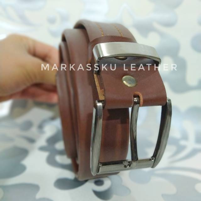 IKAT PINGGANG PRIA  + RESLETING SABUK PRIA / SABUK TERLARIS KULIT ASLI GARUT