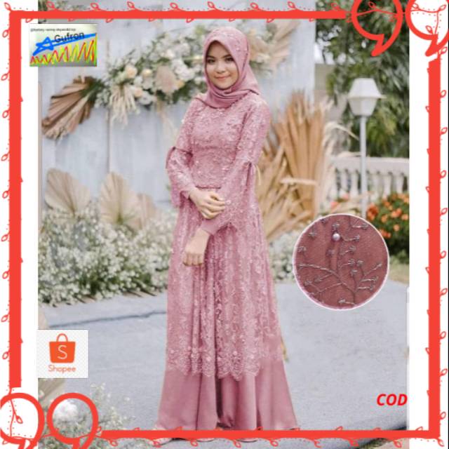 Maxi Dress Pefira / Maxi Wanita Hijab Cantik / Maxi Terbaru / Maxi Busana Muslim / Best Seller