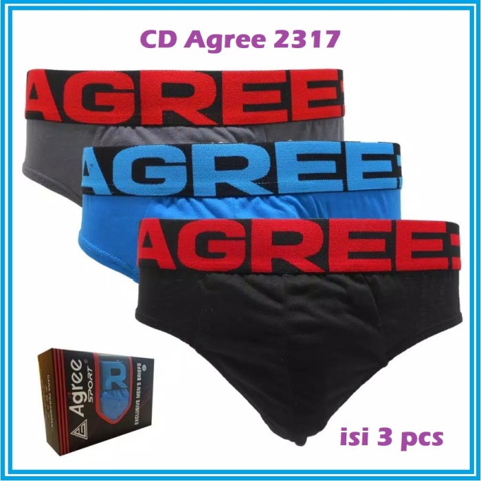 3pcs CD Agree 2317 Pria Dewasa | Celana Dalam Agree Karet Boxer | CD Pria | Open Sorx