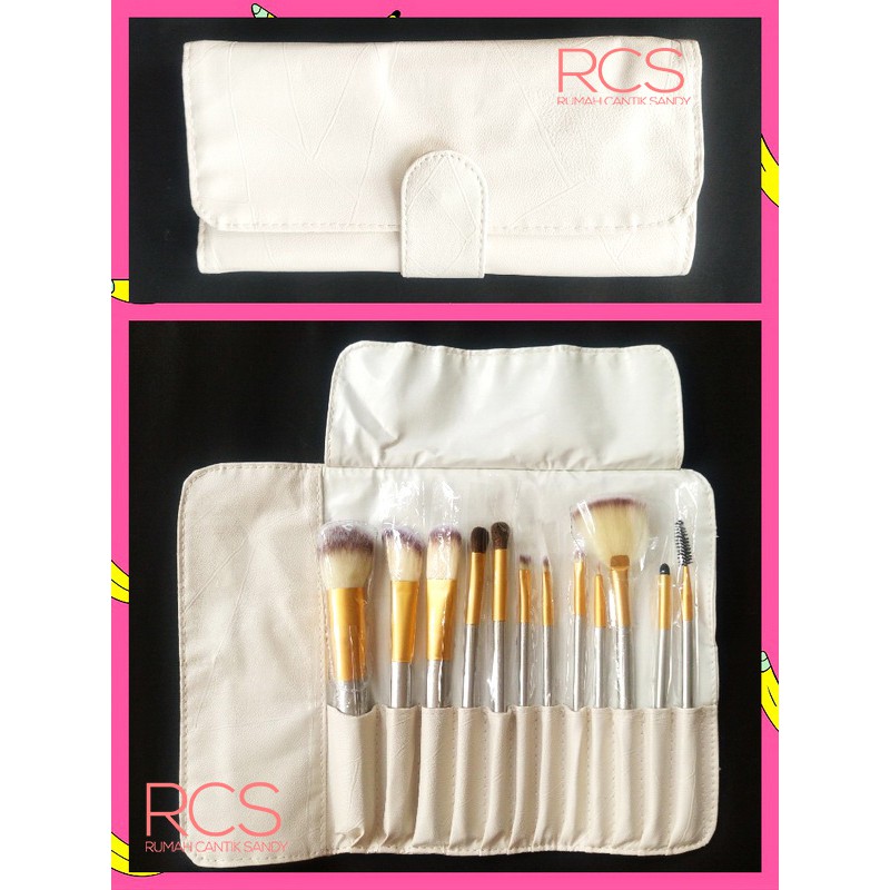 [12 pcs] SET KUAS MAKEUP PERSIA ~ Kuas Make Up + Pounch Bag Case