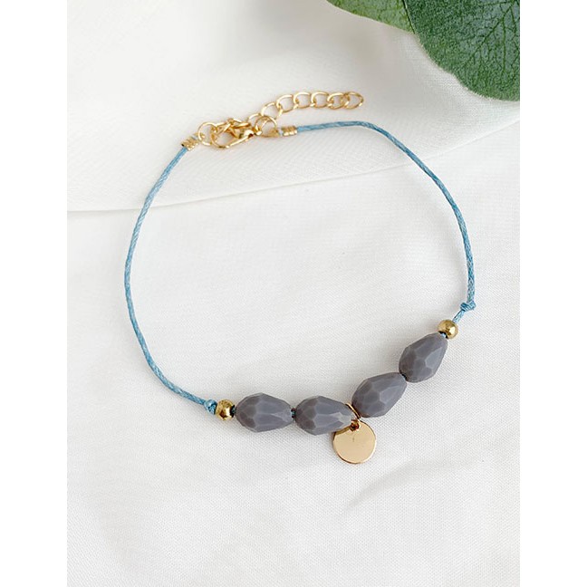 LRC Gelang Tangan Fashion Gold Alloy Resin Earth Love Bracelet Set F75028