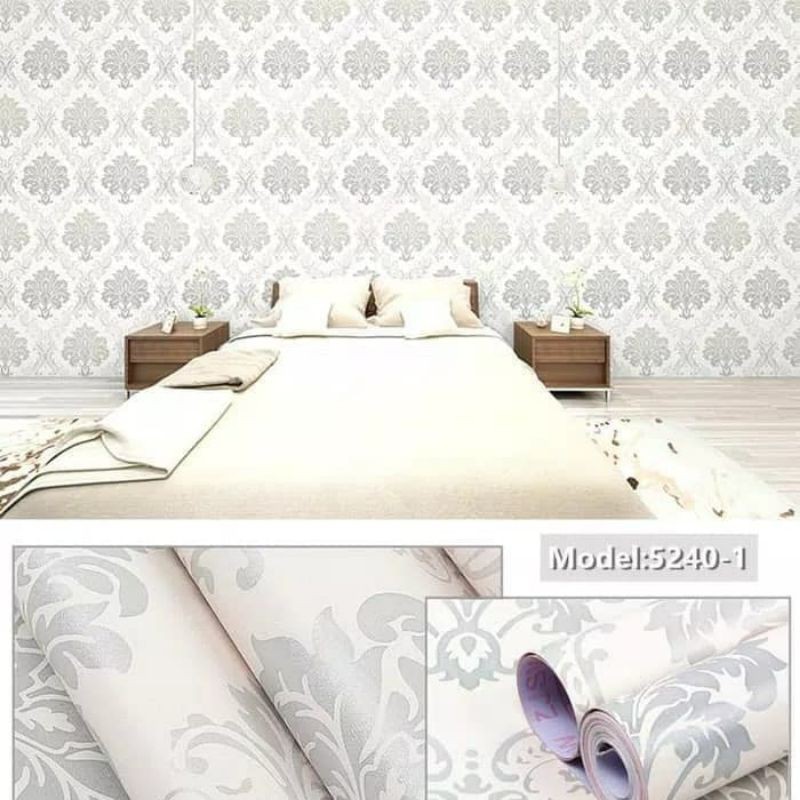Wallpaper Dinding Batik Sticker Dinding Batik Silver