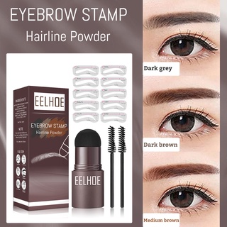 Image of Magic Eyebrows Stamp pensil cetakan alis Original Shaping Powder And Hairline Contouring Powder Waterproof With 10 Model Cetakan Alis Reusable And 2 Eyebrow Pen Brushes Makeup Eyebrow Kit