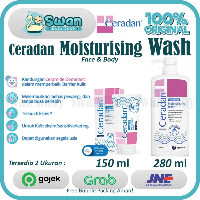 Ceradan Moisturising Wash 150ml dan 280ml