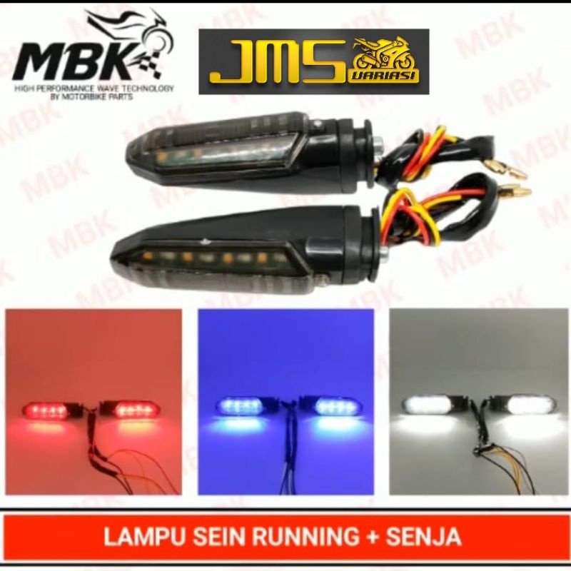 lampu sen led model Vario 150/CBR running senja biru putih merah plus sen kuning aerox vario125/150 crf wr155 KLX Vixion cb 150 CBR gsx w175 R15 ninja r/rr ninja 250