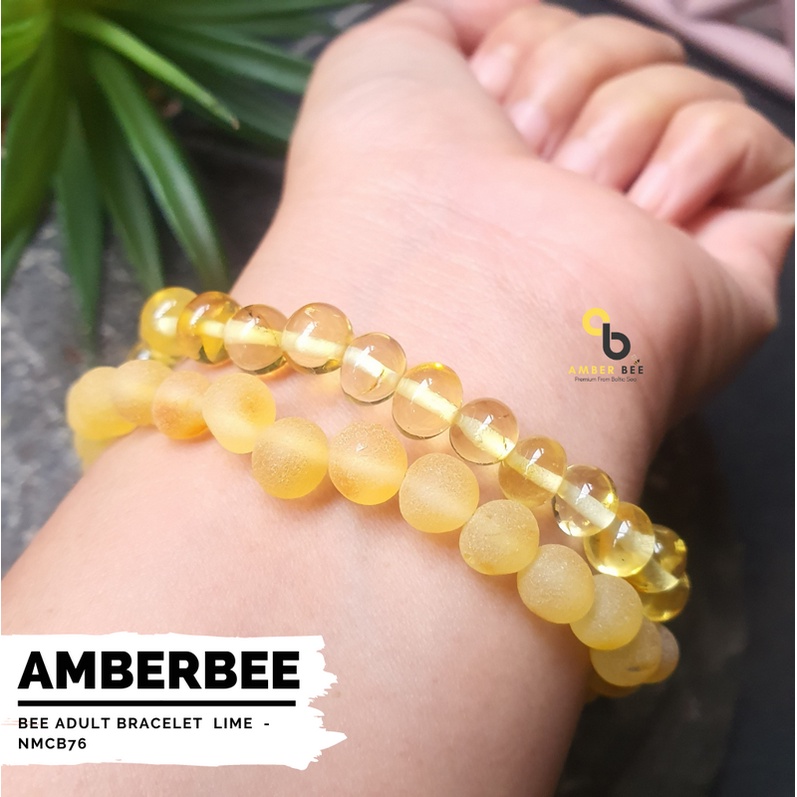 Gelang Amber Dewasa Premium Strechy Lime ABML76 By Amber Bee