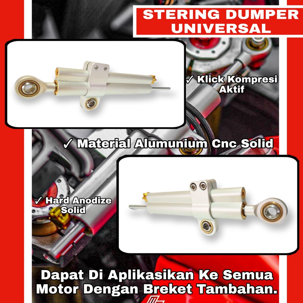 STABILIZER STANG STEERING DUMPER OHLINS PLUS BREKET UNIVERSAL PNP CBR150R VIXION NINJA 150 R15 R25 D