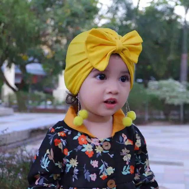 Turban Anak Bayi Double pom pom / duo pom pom / HIJAB BABY