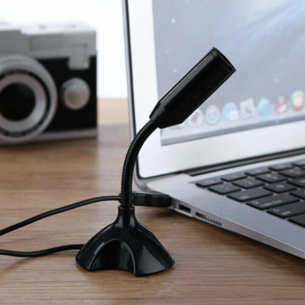 Microphone Meja untuk Laptop Komputer USB Micropon PC Mic Desktop Computer USB Port USB Mini Desktop Speech Microphone Computer Mic Stand For PC Laptop Notebook Accessories Desk Microphones Bisa OTG Broadcast Micropon