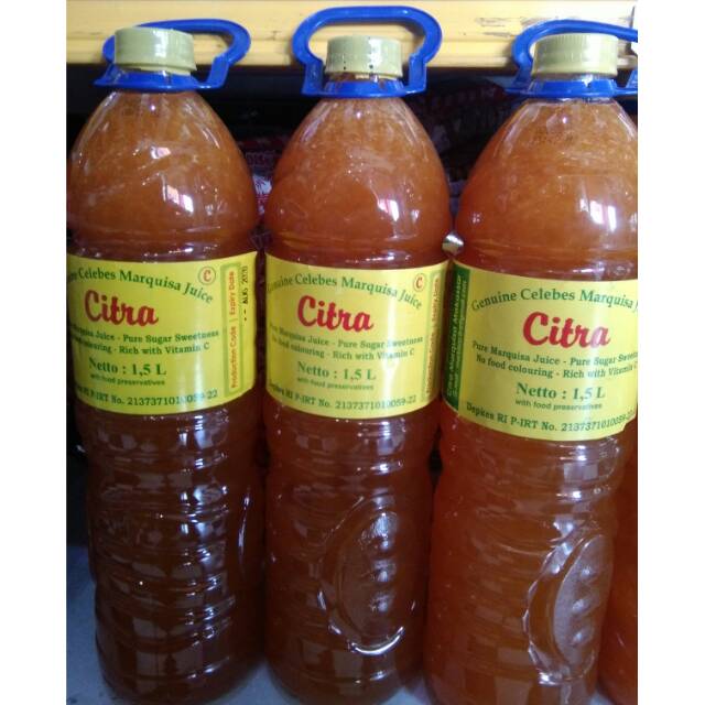 

TERMURAH..2 botol syrup markisa cap citra 1500 ml(1.5 liter/botol)