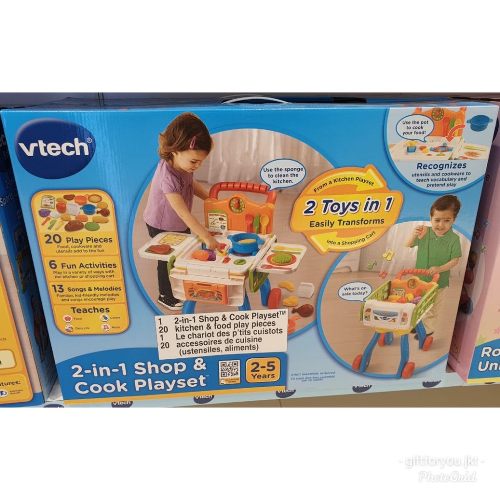 VTech Mainan Anak Bayi 2 in 1 Shop and Cook Playset