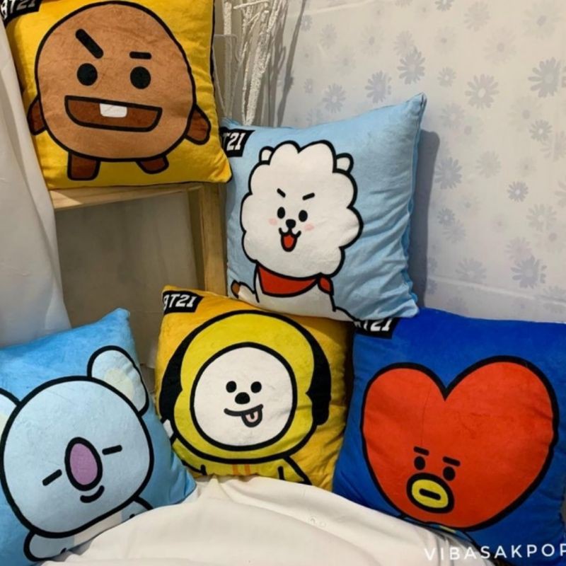 Bantal Sofa Bantal Kursi Bt21 Bts Bantal santai ukuran 40x40 cm
