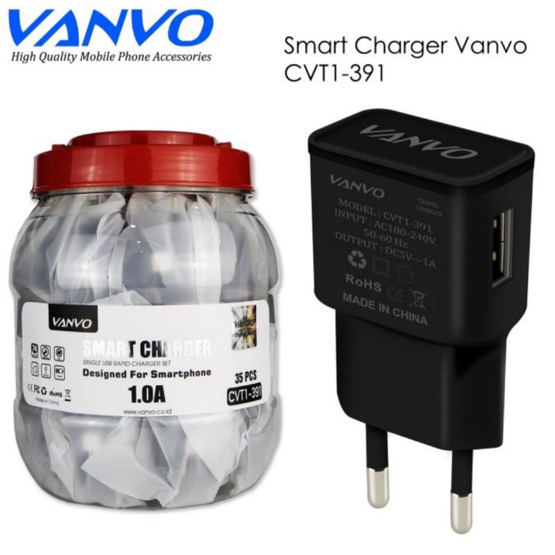 Kepala Charger Original Vanvo 1A Batok TC Berkwalitas