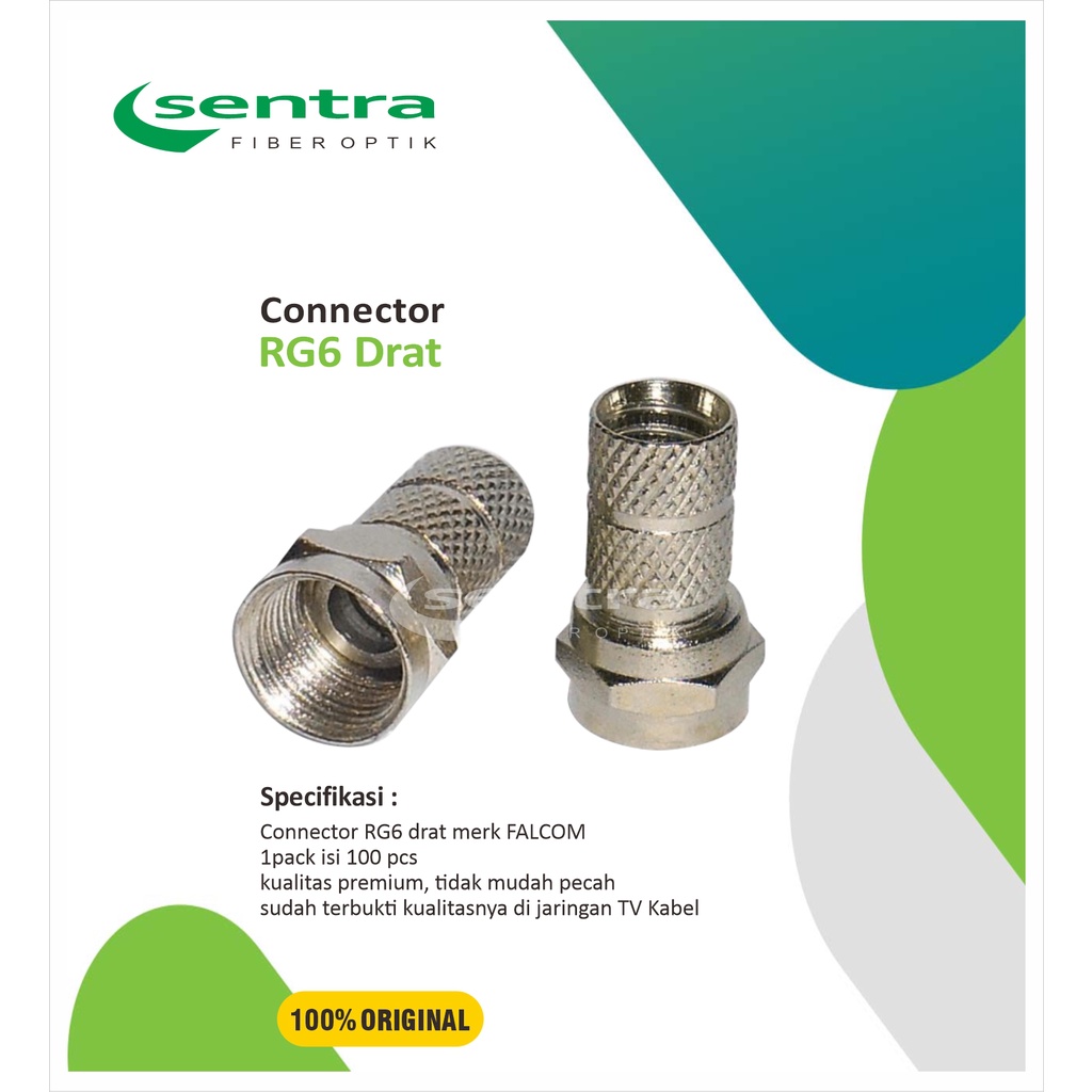 CONNECTOR RG6 DRAT CATV FALCOM 1 PACK (CR6N003)