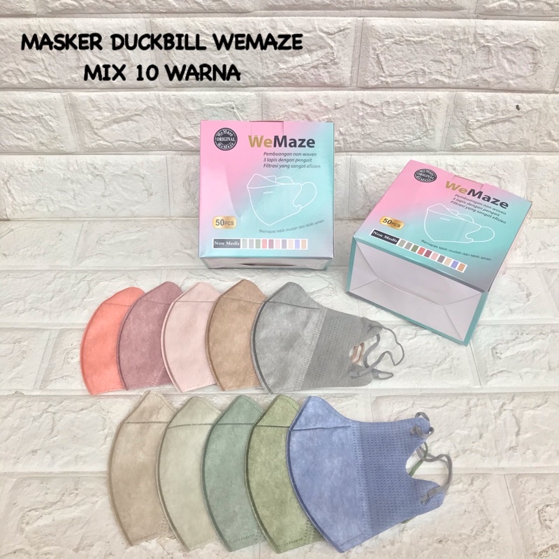 MASKER DUCKBILL WEMAZE MIX 10 WARNA / DUCKBIL CAREION VINTAGE MIX WARNA