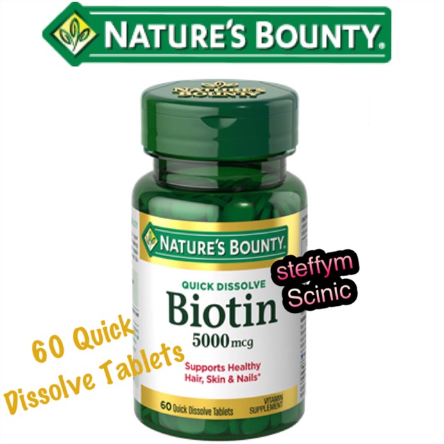 Nature’s Bounty Biotin 5,000 mcg , 60 Quick Dissolve Tablets Natures Bounty