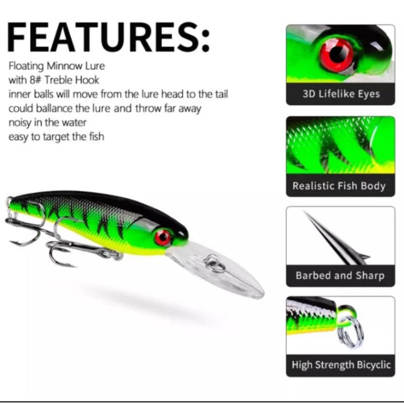 ( MS25 ) Umpan minnow floting 9 cm 7.2 gram