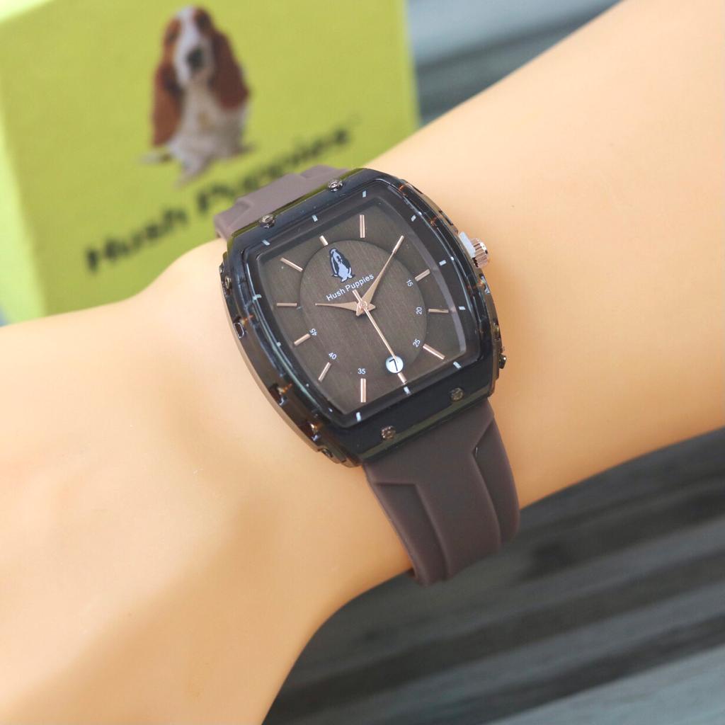 Jam Tangan Wanita Hush Puppies Y2852K Tali Rubber Free Box Exclusive &amp; Baterai