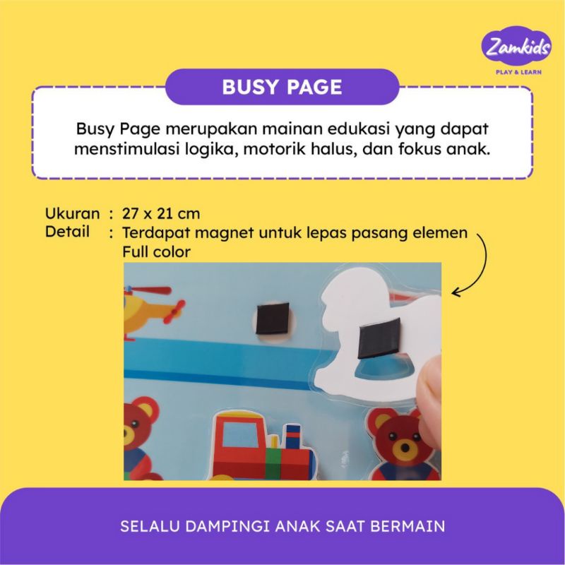 MAINAN EDUKASI BUSY PAGE MAGNET BELAJAR POLA PATTERN ANAK BALITA