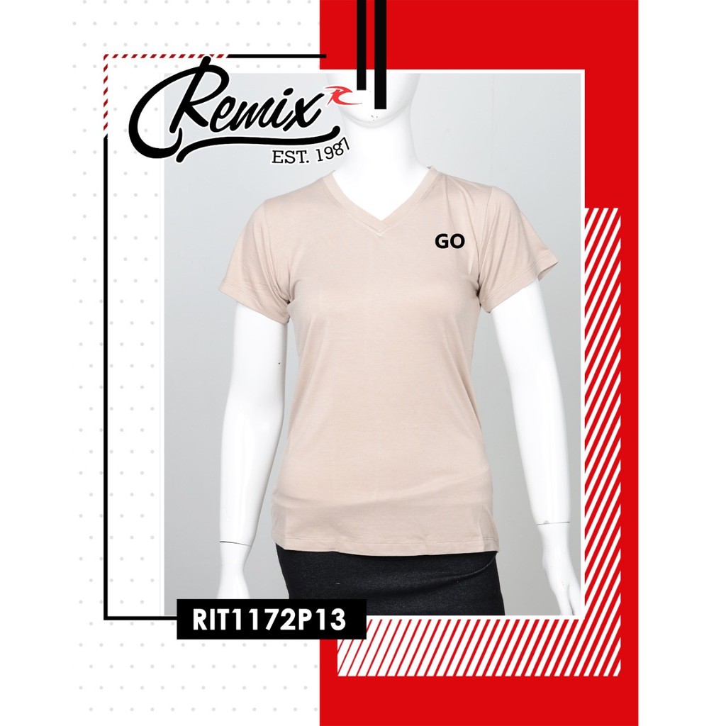 gof REMIX By (CARDINAL) KAOS OBLONG Wanita T-Shirt Lengan Pendek Kerah V-Neck Original