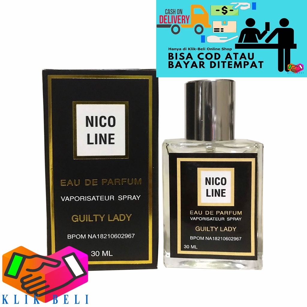 Nicoline Parfum Guilty Lady 30ml Eau De Perfume Wanita Vaporisateur Spray Alcohol / Non-Alkohol