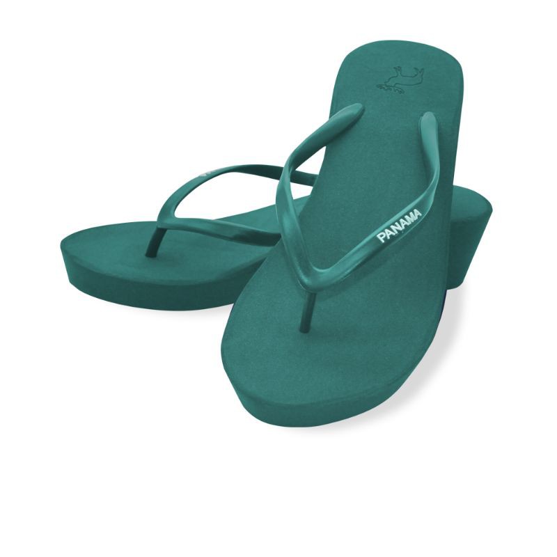 Panama Chloe Sandal Wedges Wanita Sendal Jepit Karet Cewek Tosca / Turqoise