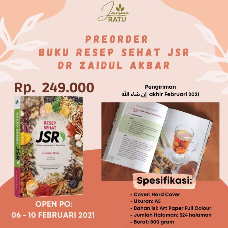 Buku Resep Sehat JSR dr. Zaidul Akbar / Buku JSR