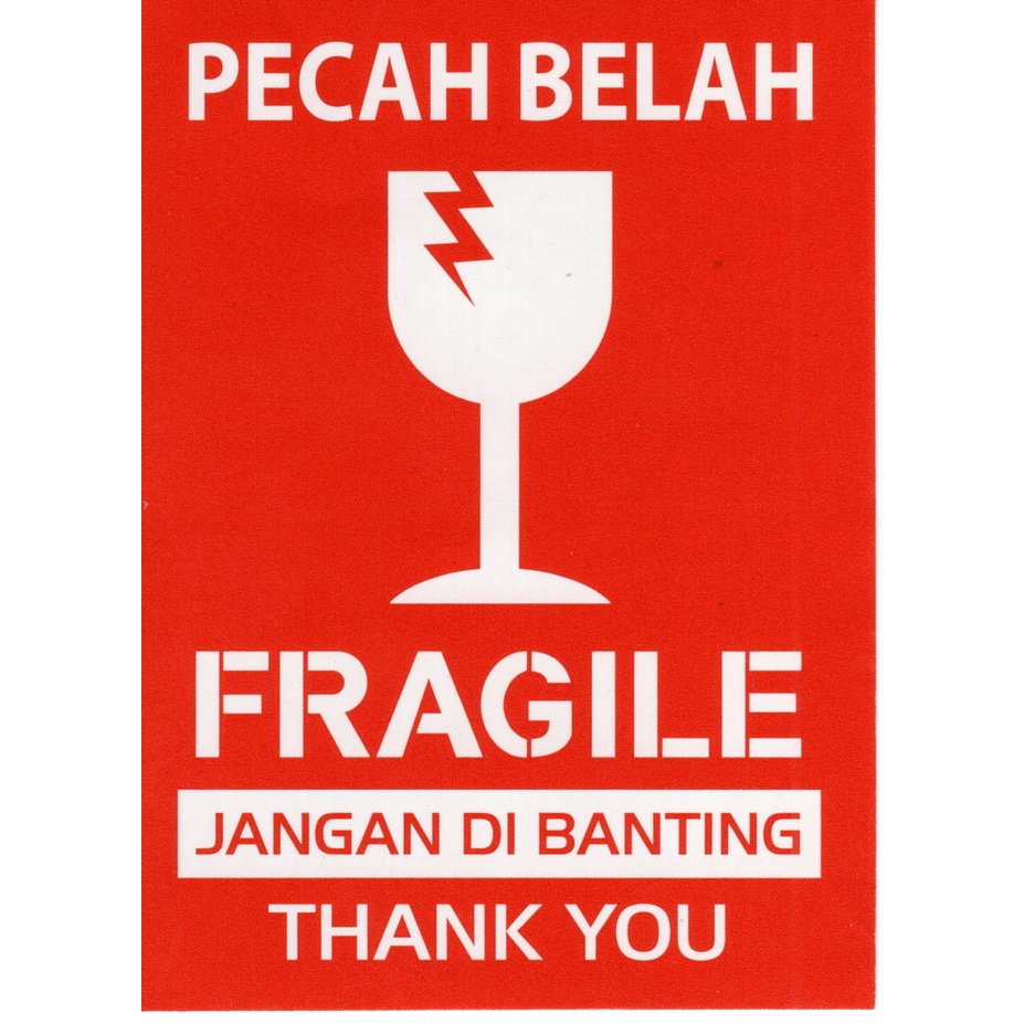 Stiker FRAGILE - sticker pecah belah