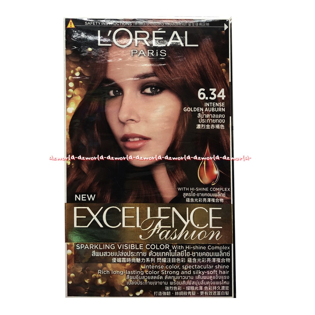 L'oreal New Excellence Fashion 6.34 Intense Golden Auburn Pewarna Rambut Cat Rambut Loreal