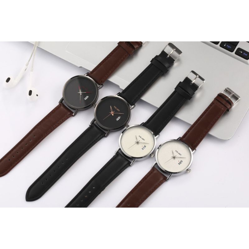 Jam Tangan Pria Kulit Original Tahan Air Fashion Business Auto Date Calender Analog Men Watch Quartz Orii Murah Leather Men Watch