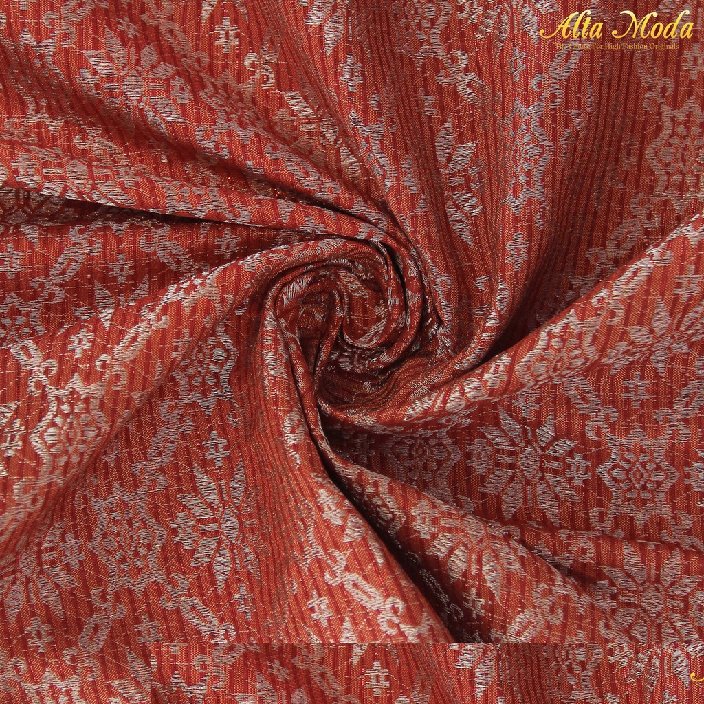 

Alta Moda Songket Motif Palembang Orange Tua Mix Benang Gold (1M)