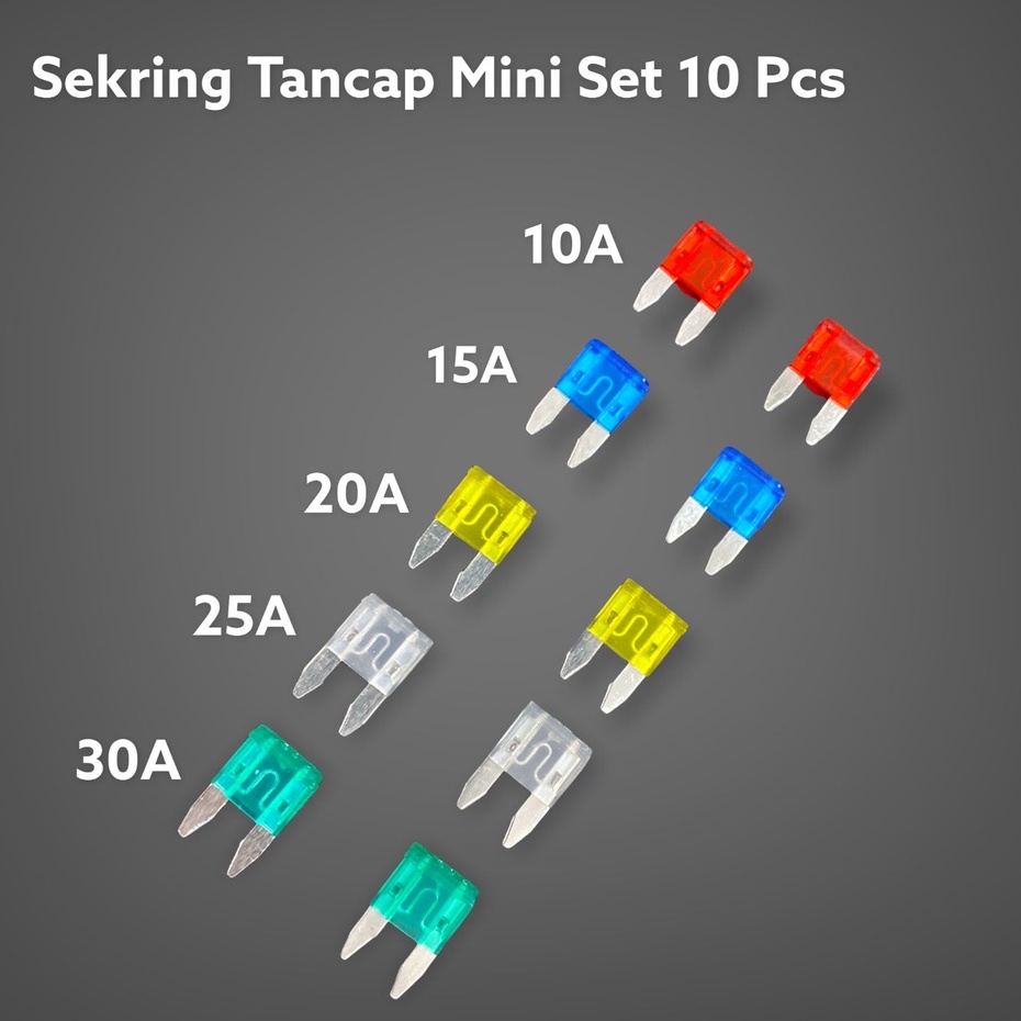 L277 | Sekring Tusuk Sikring Tancap / FUSE MINI BLADE 10A / 15A / 20A / 25A / 30A