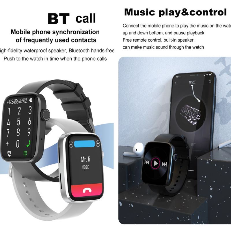 DT NO.1 DT1 smartwatch men Bluetooth call 1.8 inch split screen rotate