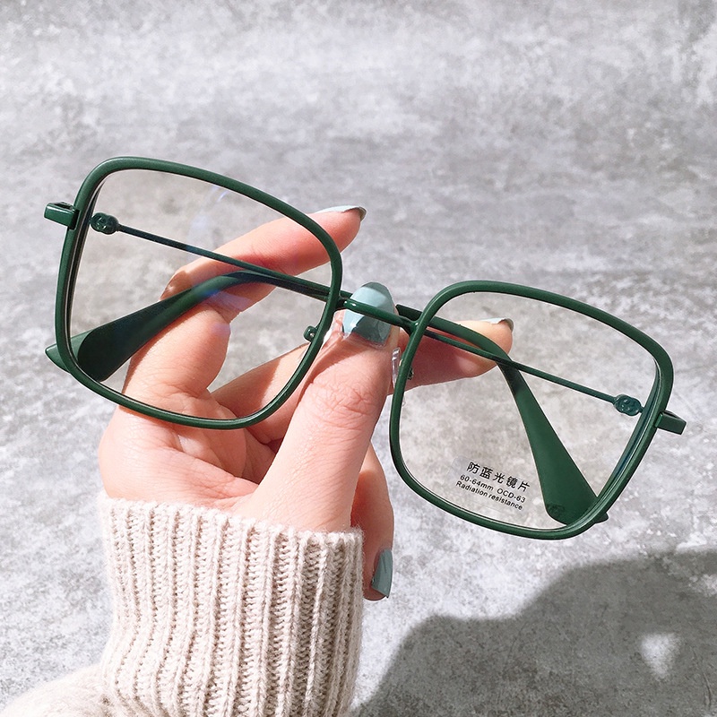 （YUZHU）COD Oversize Frame Kacamata Anti Radiasi Wanita Kacamata Korea Fashion Cewek Eyeglasses