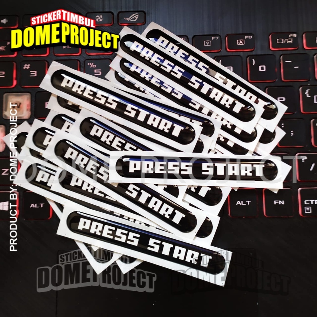 STIKER MOTOR TIMBUL EMBLEM START BUTTON EMBLEM STIKER TIMBUL STIKER AKSESORIS SEPEDA MOTOR STICKER WATERPROOF