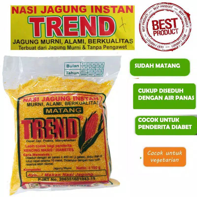 

Ampok Nasi Jagung Instan Merk Trend 150 gram