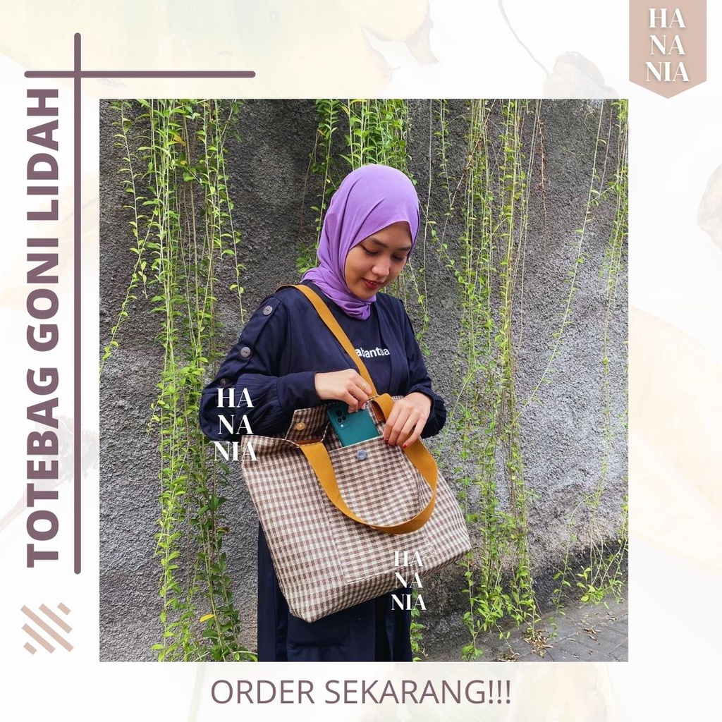 TOTEBAG Lidah Goni Sintetis Tote bag Wanita Tebal Motif LUCU Model Baru