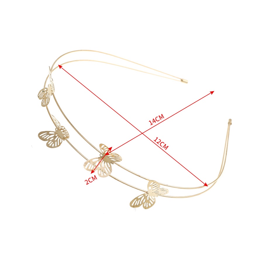 Headband Butterfly Bahan Alloy Warna Gold Silver Gaya Korea Untuk Aksesoris Rambut Wanita